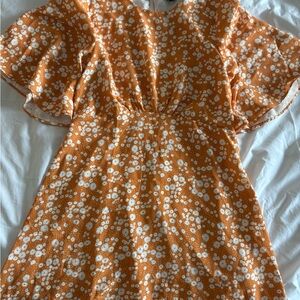 Lulu's Yellow Floral Mini Dress